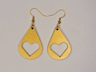 Boucles d'oreilles pendantes bois" heart "