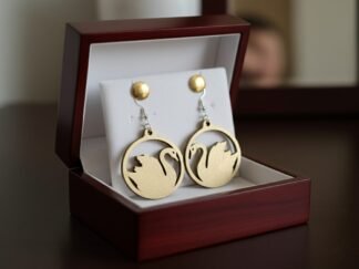 Boucles d'oreilles en bois "Swan"