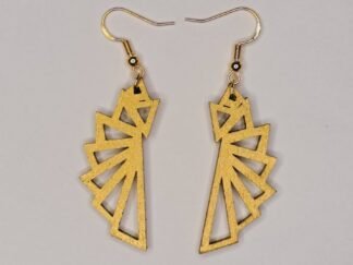 Boucles d'oreilles pendantes en bois "Triangles"