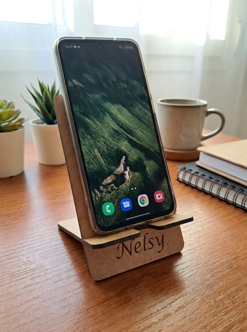 Support Smartphone personnalisable en bois